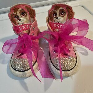 Pink Skye Toddler Converse Sneakers with gemstones Paw Patrol 6